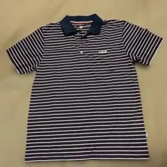 『美品』FILA ネイビーに赤白のストライプ ポロシャツ
