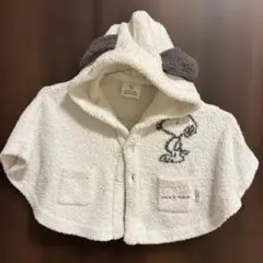 ジェラピケ　スヌーピー フリースポンチョ ホワイト