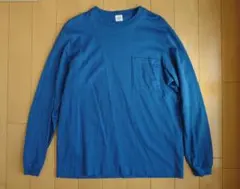 ÉDIFICE エディフィス ブルー 青 長袖カットソー 胸ポケット付き L