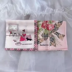 バーバリー ベビーピンク ハンカチ 2枚セット