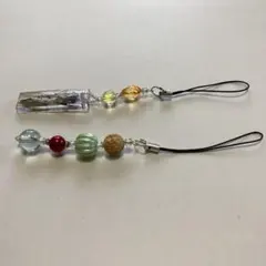 ハンドメイド 花入りストラップ