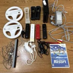 Wii本体 ソフト×3 初期化済み コントローラー×4