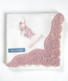 WEDGWOOD 刺繍レースハンカチ ホワイト