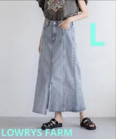 LOWRYS FARM デニムタイトスカート スリット入り ライトブルー