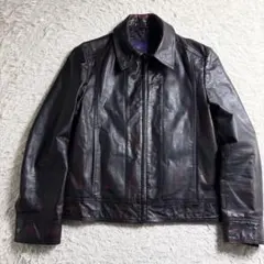 ZARA 本革 レザージャケット グランジ加工 黒赤 M 短丈 y2k 平成