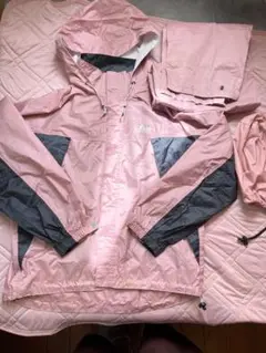 160cmサーモンピンク　雨具　レインウェア上下　登山　通勤　防水　蒸れ防止