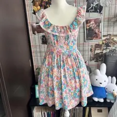 希少】リズリサ ヴェント期 パフスリーブ 花柄 ワンピース 姫カジ