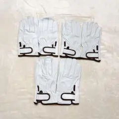 3双包 工作用猪皮手套 魔术贴 革手袋 作業用 豚革手袋 手袋 作業用 Lサイズ