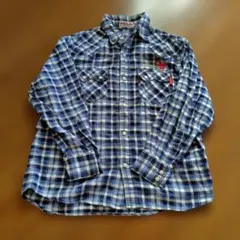 ミキハウス チェック柄 長袖シャツ 130