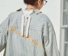 Niko and…[be with M] Misayo シアストシャツ　グリーン 新品 niko and… Misayo シアストシャツ グリーンストライプ - メルカリ