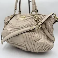 美品 COACH ハンドバッグ マディソン アイボリー オールレザー 15942