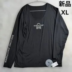 新品【MARK&LONA】吸湿速乾ハーフジップ長袖シャツ48L青マークアンドロ