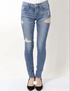 GYDA SIDE RIPPEDスキニーデニムパンツ