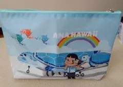 ANA HAWAII ポーチ 飛行機チャーム付き ハワイ ホヌ ペコちゃん