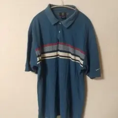 Nike Golf ストライプポロシャツ 青 半袖
