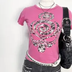 Y2K❤️ HYSTERIC MINI ミニちゃん フェイスロゴ Tシャツ ピチTのサムネイル