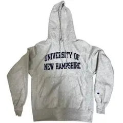 Champion リバースウィーブ パーカー S グレー UNH 大学ロゴ