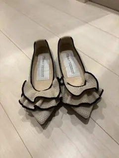 【現行品】　offen オッフェン フリル フラットシューズ　40 パンプス フリル | Offen