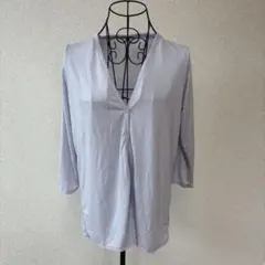 ジーユー　GU 薄手カーディガン　Mサイズ　７部袖前後　薄いパステルパープル