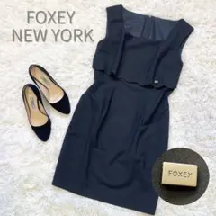FOXEY NEW YORK フォクシーニューヨーク ワンピース リボン 黒38