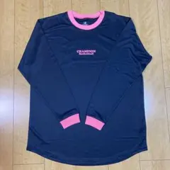 CHAMPION 長袖Tシャツ　レディース　3XL 紺×ピンクのサムネイル