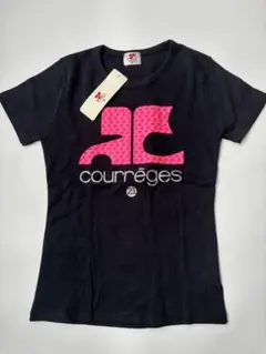 Courrèges クレージュ タグ付き ロゴTシャツ 黒 ピンク Y2K 21のサムネイル