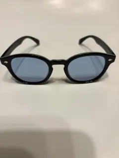 ブラックフレーム ブルーレンズ サングラス