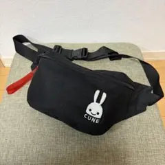 CUNE キューン ウエストポーチ ボディバッグ うさぎ 赤ストラップ付