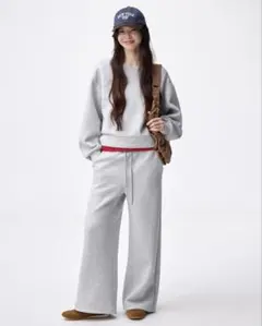 や*や様 GUパフスウェットバギーパンツグレーMサイズ