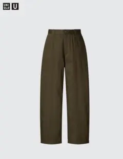 ユニクロU 24AW ワイドフィットチノ ウエスト85cm ダークブラウン