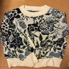 花柄ニット 長袖セーター
