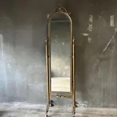 【4/25削除】アンティーク アイアン スタンドミラー 姿見 ヴィンテージ