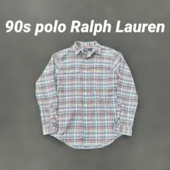 人気カラー ピンク×ブルー 90s RalphLauren チェック ネルシャツ