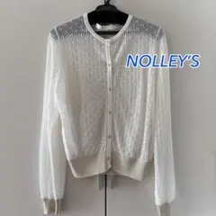 未使用近タグ付☆ NOLLEY’S light レース編シアーカーディガン　白のサムネイル