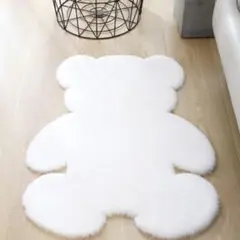 ふわふわ ホワイト白 くま クマ 熊 ベアー ラグ マット カーペット かわいい