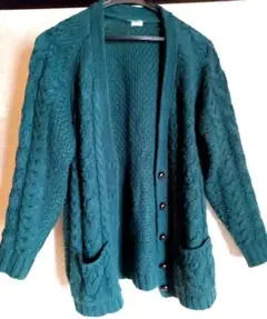 GU ジーユー ケーブルカーディガン 深緑 レディース Mサイズ