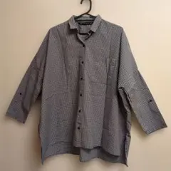 【未使用】ZARA ザラ ギンガムチェック オーバーサイズシャツ チュニック M