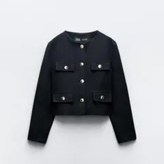 【週末限定値下げ】 ZARA ラウンドネックピケブレザー