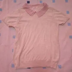 ポロシャツ ニット ピンク