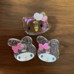 サンリオ　キティちゃん　マイメロ　クリアボタン　ボタン