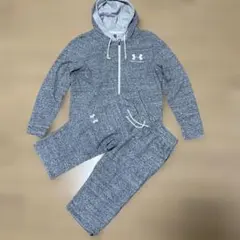 【美品】UNDER ARMOUR ジャージ上下セット LG グレー