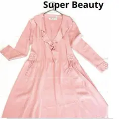 美品　スーパービューティー　ニットロングカーディガン　長袖 ビジュー付き