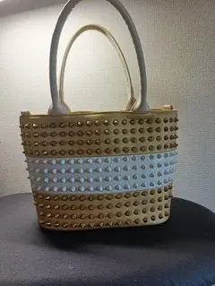 DIAVELスタッズ装飾 ハンドバッグ ゴールド