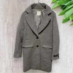 LOWRYS FARM チェスターコート M ロング丈 ウール混合 グレー