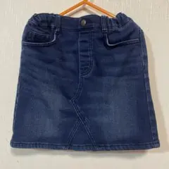 裏起毛デニムスカート ダークブルー 130