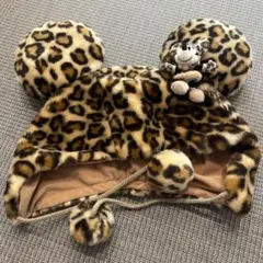 美品　ディズニー　ミニー　ヒョウ柄　ファンキャップ
