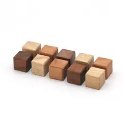 〈ミックス10個〉シンプルな木製キューブマグネット 無垢材×強力ネオジム磁石