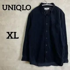 UNIQLO ユニクロ (XL)　コーデュロイシャツ 長袖 ダークネイビー