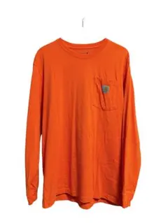 カーハート　オレンジ 長袖カットソー 胸ポケット付き