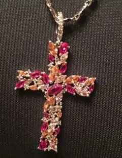 Swarovski スワロフスキー ネックレス クロス 十字架 ピンク ハート 